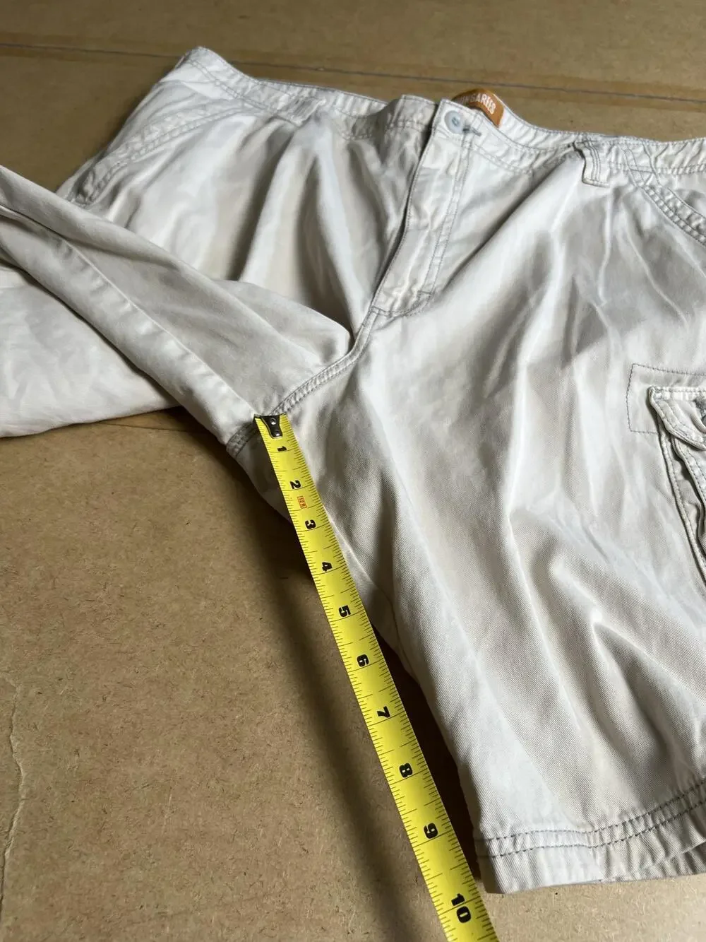 Lee Dungarees Shorts Mens 40 Beige Cargo Cotton Relaxed Fit Pockets Inseam 10